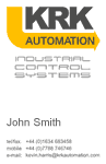 KRK Automation business card